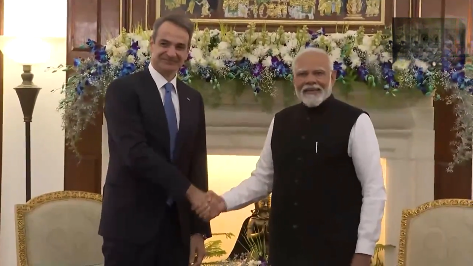 PM Narendra Modi and Greek Prime Minister Kyriakos Mitsotakis Hold Bilateral Talks at Hyderabad House