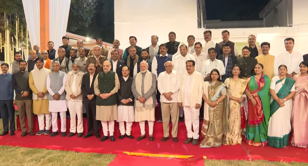 PM Modi and BJP Leadership Attend Sneh Milan Event at C.R. Patil’s Residence